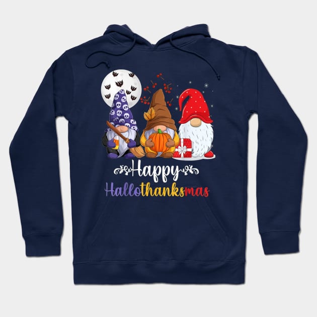 Gnome - Happy Hallothanksmas Hoodie by Distefano